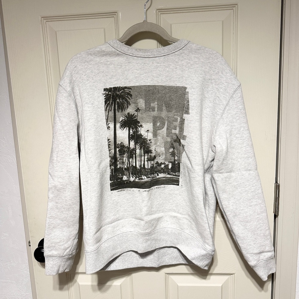 Ena Pelly Light Gray Graphic Crewneck Sweater